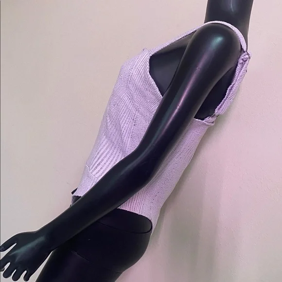 Haute Monde Lavender Textured Bodysuit with V-Notch - Picture 5 of 13